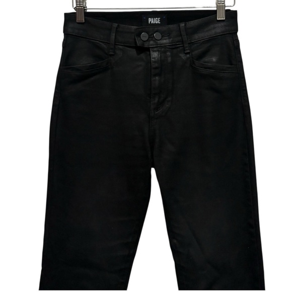 Paige Claudine Kick Flare in Black Fog Luxe Coating - Picture 5 of 9